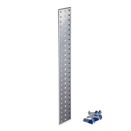 Triton Products (1) 36 In. W x 4.5 In. H Silver Epoxy 18-Gauge Steel Square Hole Pegboard Strip LBS-1S